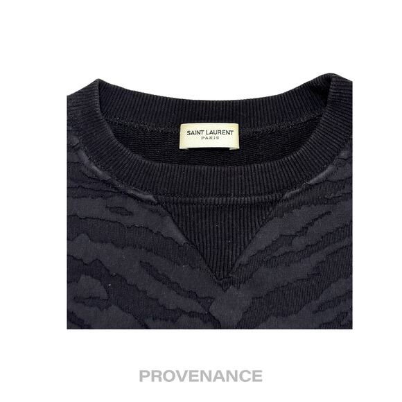 🔴 Saint Laurent Paris SLP Crewneck- Black Tiger Stripe - Picture 6 of 10